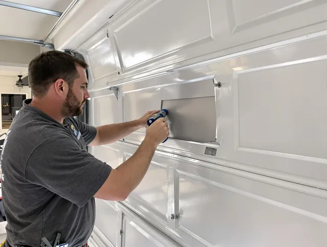 Garage door panel repair by Lakewood Garage Door Repair in Lakewood